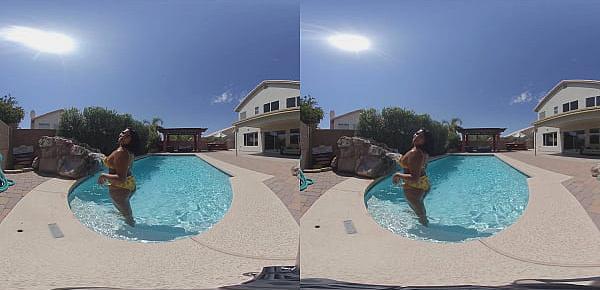  Ebony teen gets wet in VR180 - PREVIEW - Full Video at MyEroticVR